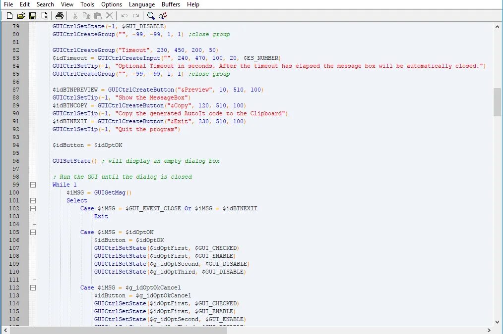 AUTOIT. Код программы. Gui for AUTOIT. AUTOIT буфер. Программа которая повторяет действия