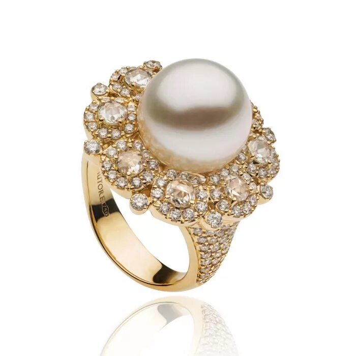 Кольцо с жемчугом золото Бушерон. Микимото ювелирные украшения. Золотое кольцо с жемчугом и фианитами 585.