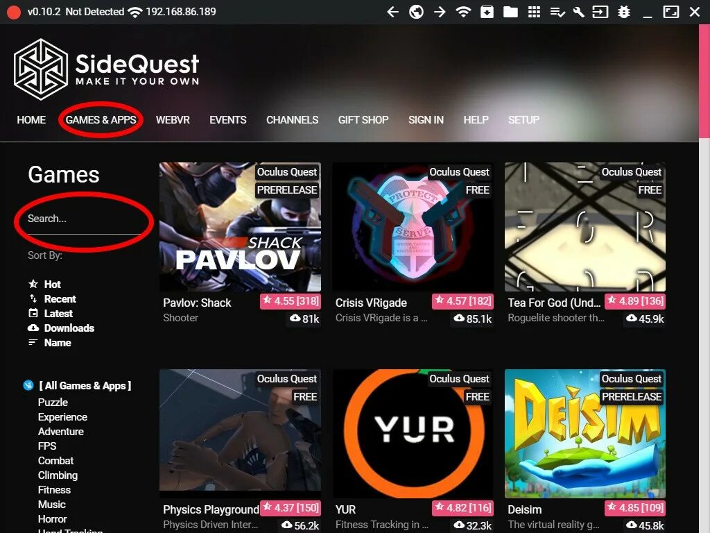 Как установить игры на oculus. Магазин приложение Oculus. Sidequest Oculus. Oculus Quest игры. Sidequest приложение.