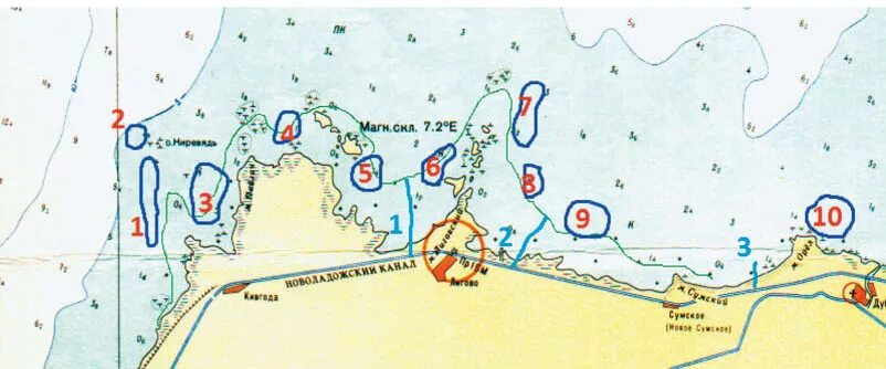 Карта зимней рыбалки. Карта рыбака Ладожское озеро. Ладожское озеро Сумская протока на карте. Рыбные места на Ладожском озере. Рыбные места Ладожского озера на карте.