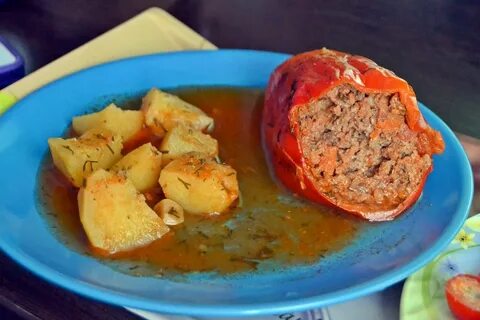 Перцы фаршированные мясом с картошкой