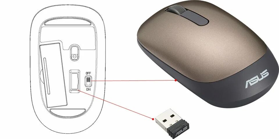 Подключить bluetooth мышку. Мышь ASUS wt205, беспроводная, USB, золотистый. Мышь для ноутбука проводная асус. Адаптер мышки с7630. Mouse Optic ASUS wt465.