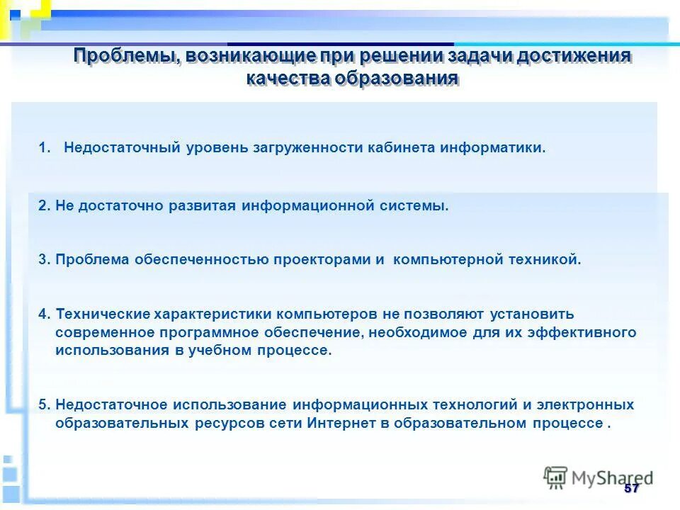 Результаты самообследования образовательной организации