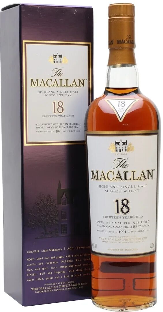 Макаллан сколько лет. Виски макаллан односолодовый. macallan 18 0.7.