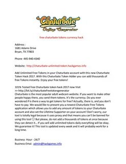 Add Unlimited Free Tokens in your Chaturbate account with this new Chaturba...