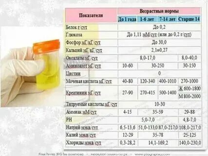 Объем мочи для анализа ребенка