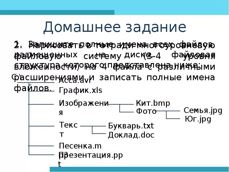 Имена файлов в ос windows. Ниже представлена файловая структура диска е. полное имя файла ос windows. запишите полные имена файлов. запишите полные имена всех файлов размещенных на диске файловая.