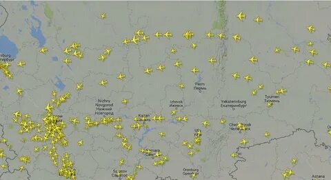 Мировая карта полетов в реальном времени