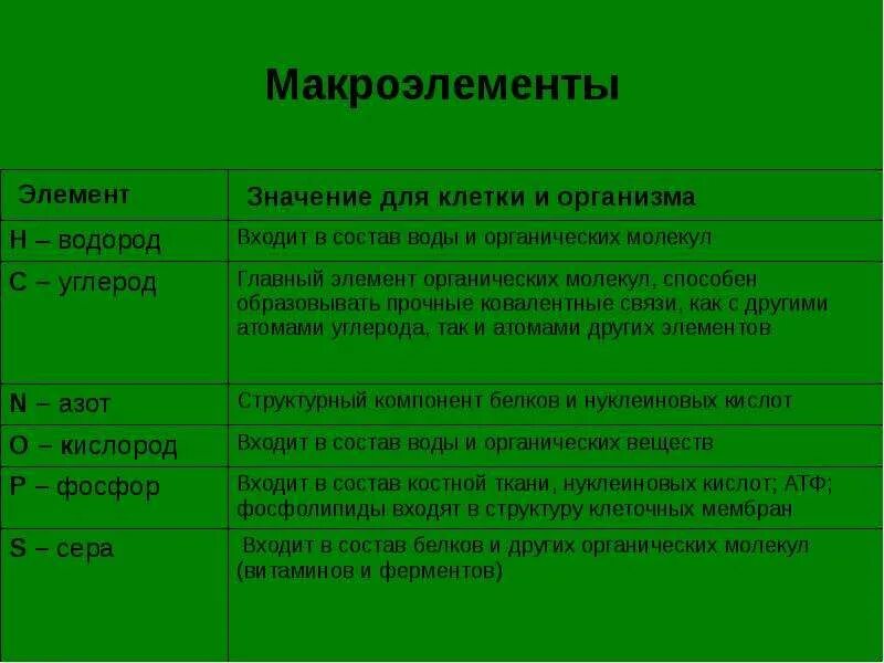 Микро и макроэлементы клетки таблица. Макроэлементы функции в организме. Группы химических элементов клетки