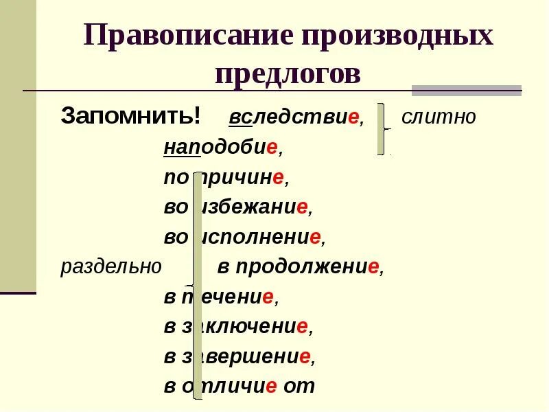 Правописание производных предлогов 10 класс. Предлоги правописание производных предлогов. Слитное написание производных предлогов 7 класс. Правописание производные предлоги 7 класс.