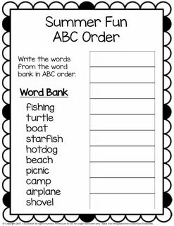 Then write the words in abc order