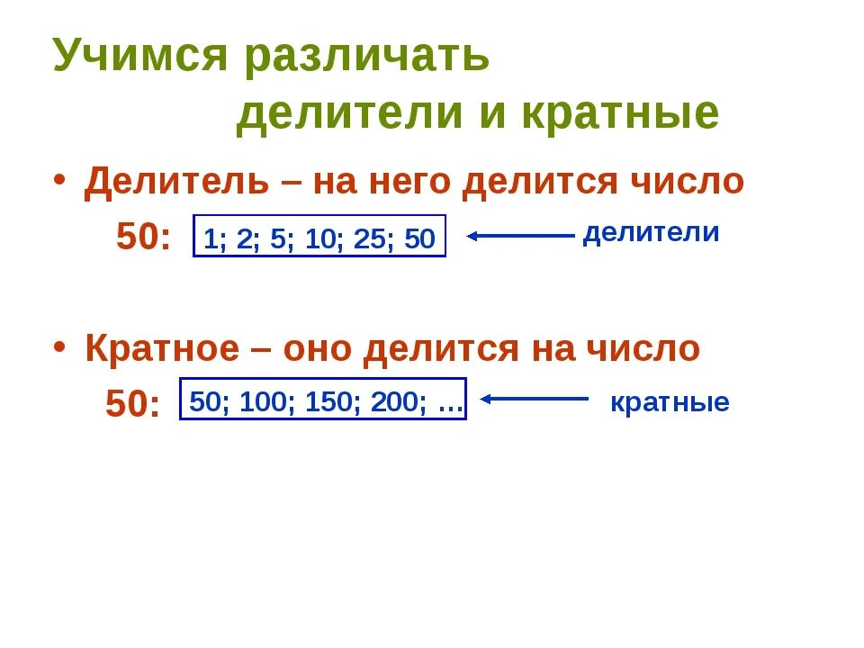 Делители правило