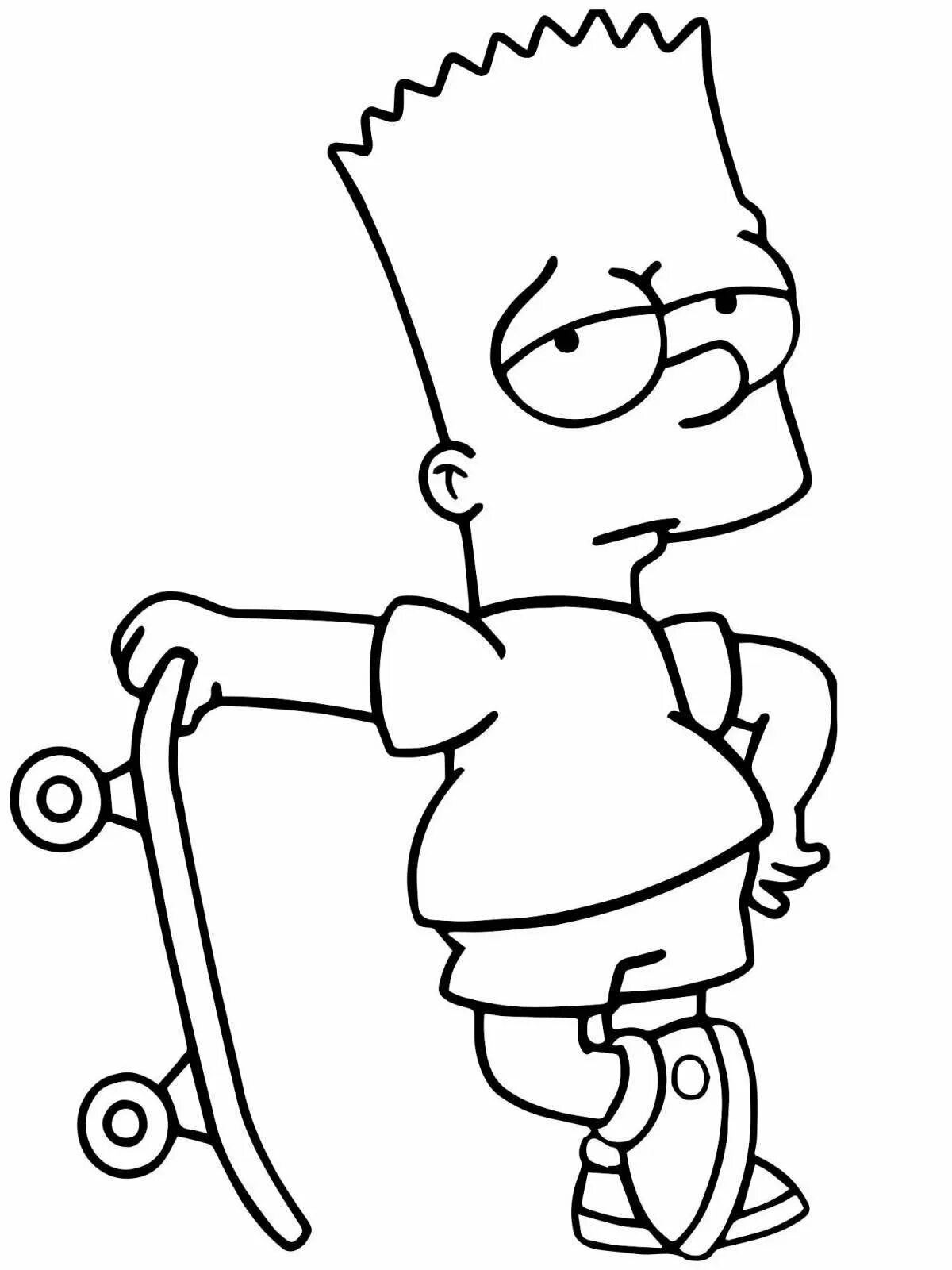 Легкие рисунки для срисовки карандашом мальчикам. Раскраски симсон барт симпсон. Барт симпсон карандашом. Барт симпсон для срисовки. Разукрашка симпсоны барт.