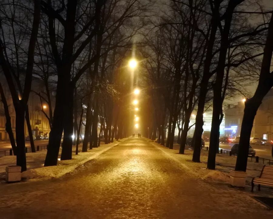 Бульвары ночью
