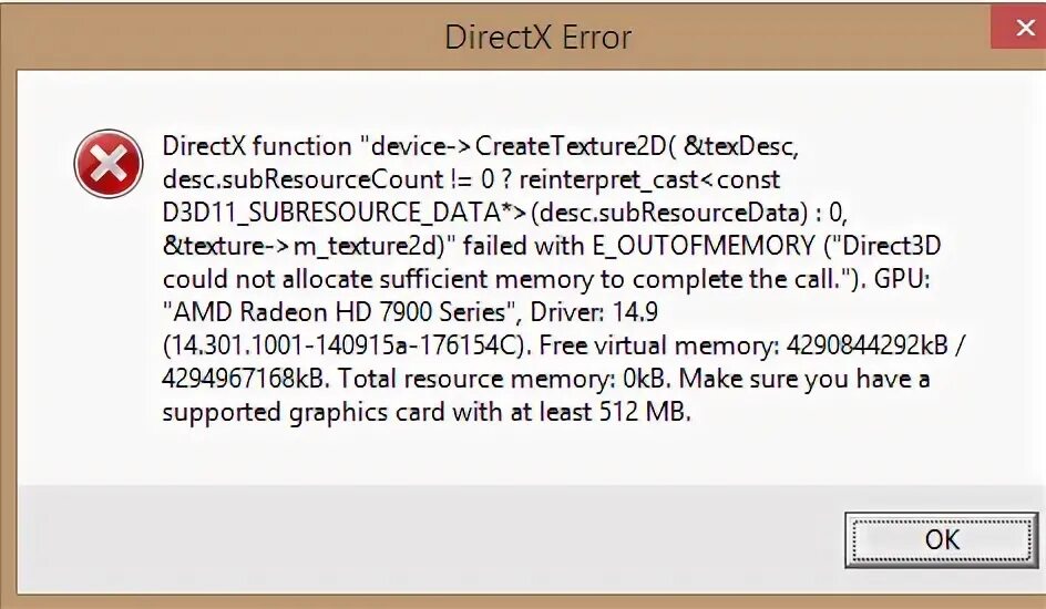 Directx function failed. Ошибка DIRECTX. DIRECTDRAW does not support the requested Mode.