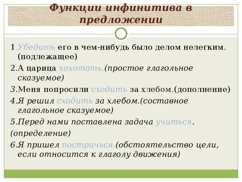 Функции предложения в русском. Функции инфинитива в русском. Предложения с инфинитивом. Роль инфинитива в предложении. Роль сказуемого в предложении.