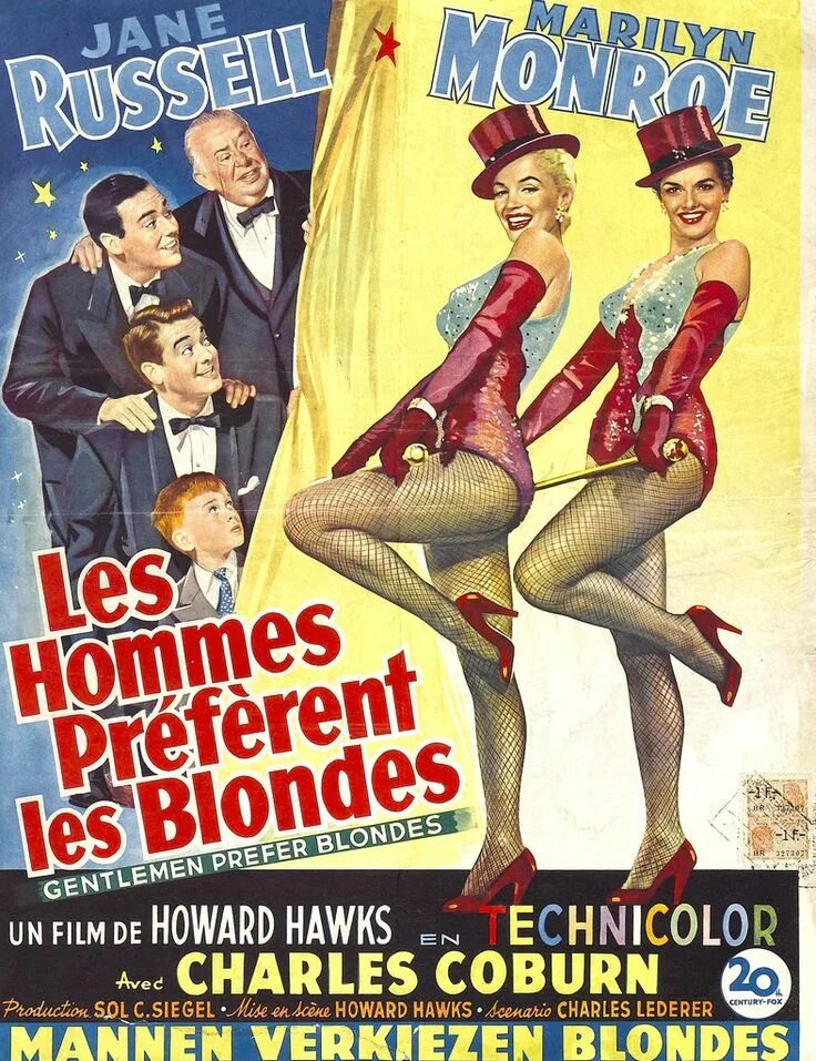 Prefer blondes. Джейн Рассел джентльмены предпочитают блондинок. Джентльмены предпочитают блондинок.1953 Постер. Джентльмены предпочитают блондинок Постер.