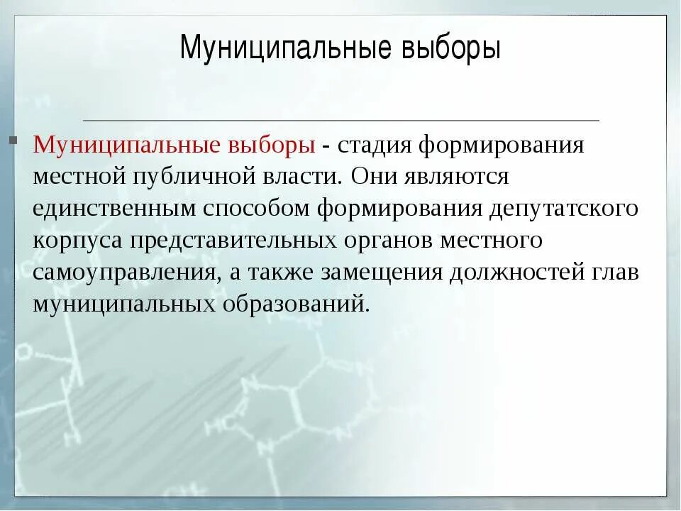 Вопросы муниципальных выборов