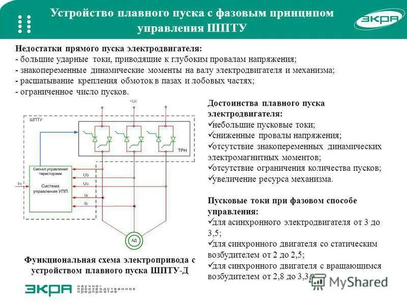 Устройство пуска электродвигателей