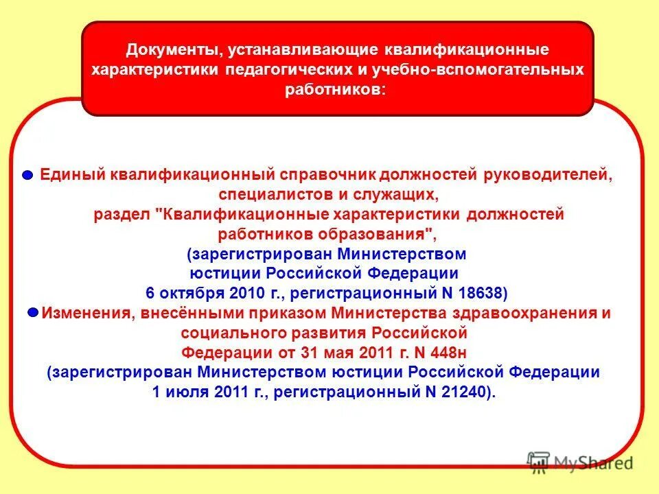 Квалификационный справочник работников образования 2010