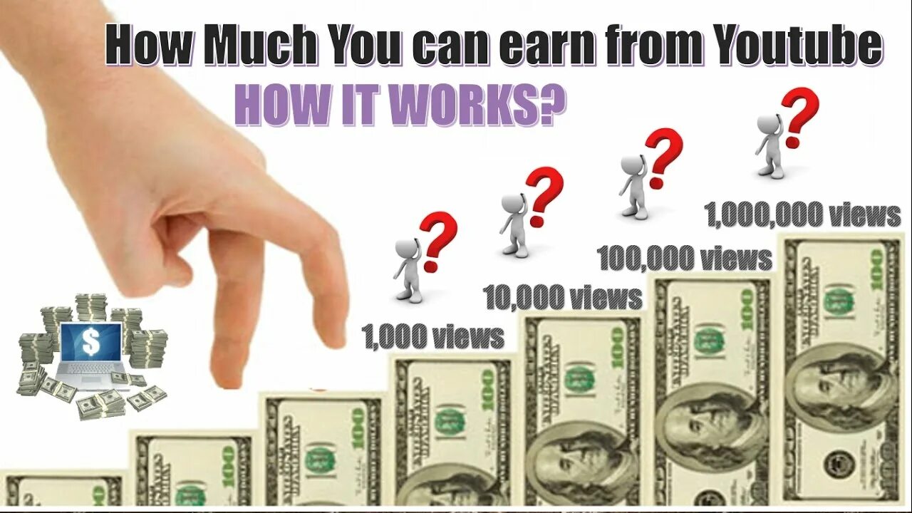 How do you view. How much youtuber earn. earn 100.000$. how earn 100$ money. how much do you earn.