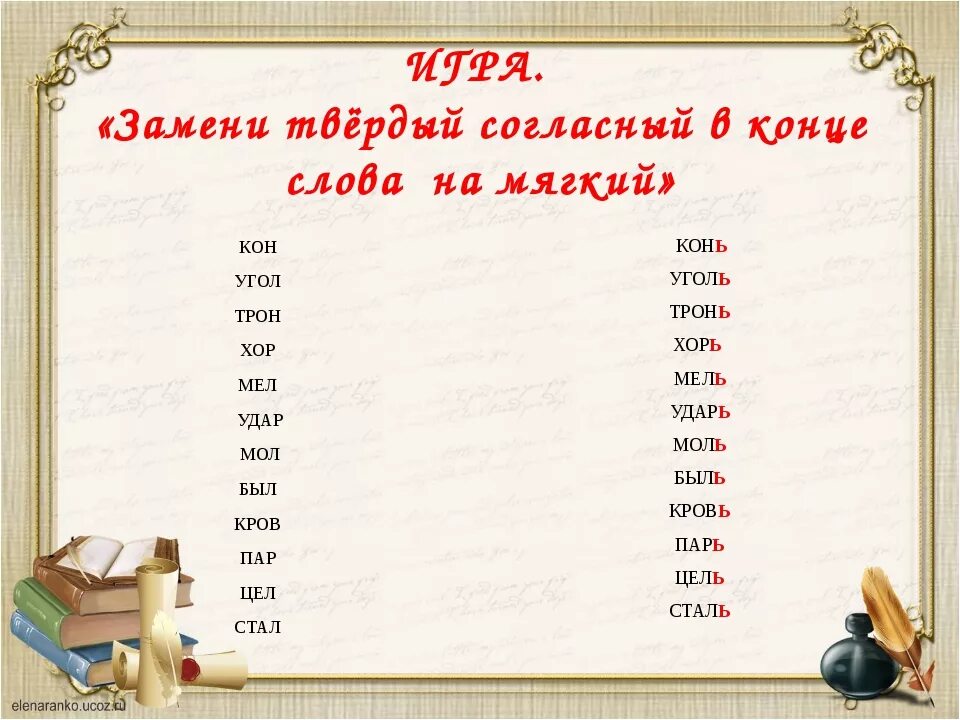 Слова в конце на вошедшей. Твёрдые и мягкие согласные на конце слова. Мягкие гласные в конце слова. Слова с мягким согласным на конце. Слова с мягкими согласными на конце.