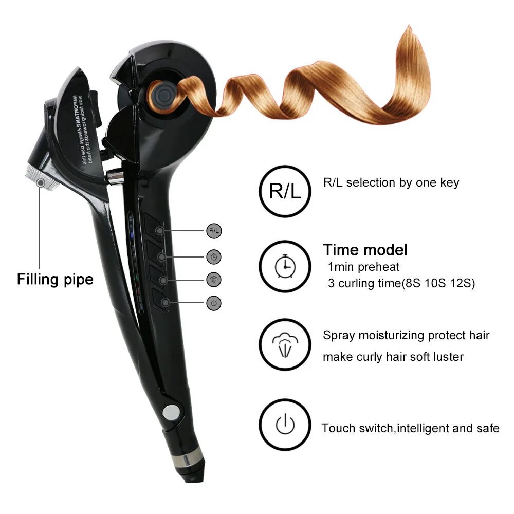 Стайлер Clevercare для завивки волос автоматический 376100. Стайлер Automatic hair Curler. Плойка автоматическая для завивки волос Лебен. Плойка с автоматическим вращением. Автоматический волос завивка щипец