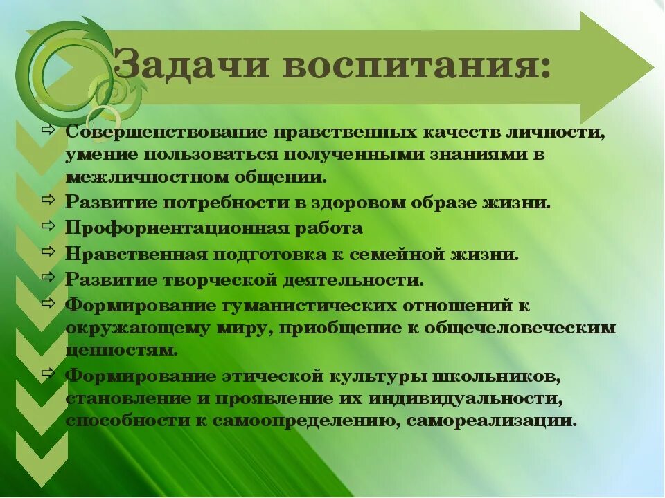 Задачи воспитания. Цели и задачи воспитательных бесед. Задачи социального воспитания в школе. Нравственное воспитание в коррекционной школе. Цель и задачи воспитания в школе