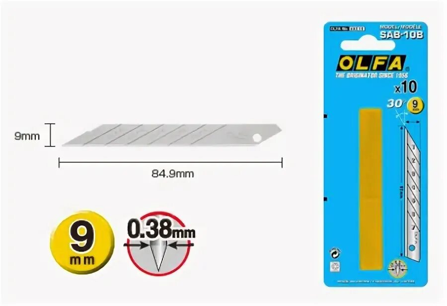 Лезвия Olfa Sab-10b стальное 30° 9мм. Ol-Sab-10b. Лезвия Olfa gt-1031. Olfa полотно скребка.