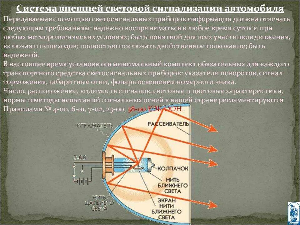 Система освещения и сигнализации автомобиля. Система освещения и сигнализации. устройство системы освещения и сигнализации. устройство приборов освещения и сигнализации.