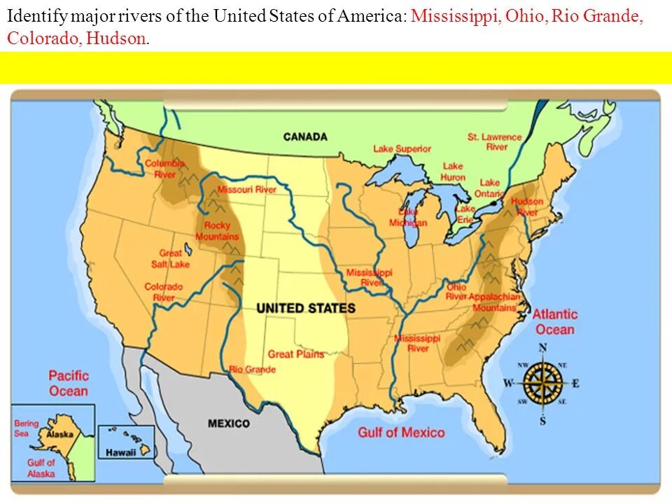 The largest rivers in the usa