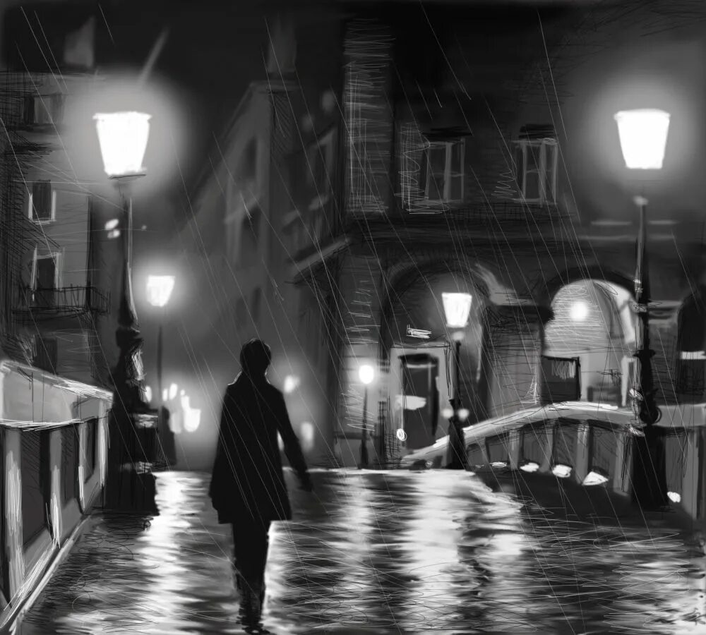 Одиночество в городе. Человек в темном переулке. Одинокий человек в городе. Темная улица с фонарями. Был вечер пуст