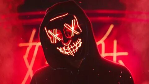 4k Ultra HD Neon Mask Boy Wallpapers.