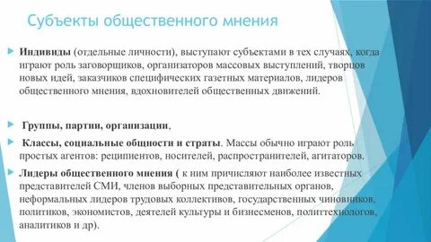Субъекты общественного мнения