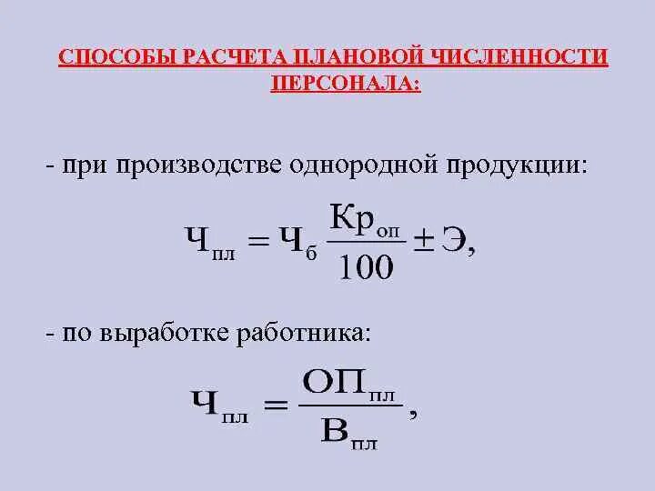 Фактическое количество работников. Расчет плановой численности. Метод расчета численности персонала. Рассчитать плановую численность рабочих. Численность рабочих формула.