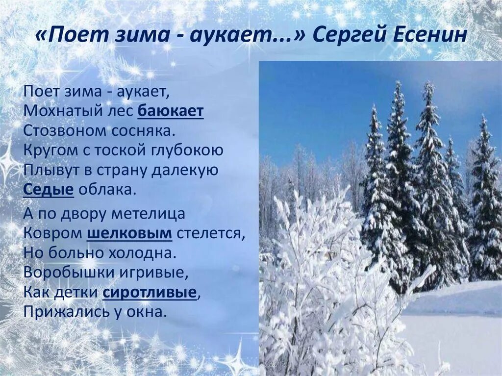 Стихотворение поёт зима аукает. Стихотворение поёт зима аукает. Есенин мохнатый лес. Поёт зима аукает есенин. Стихи есенина зима аукает.