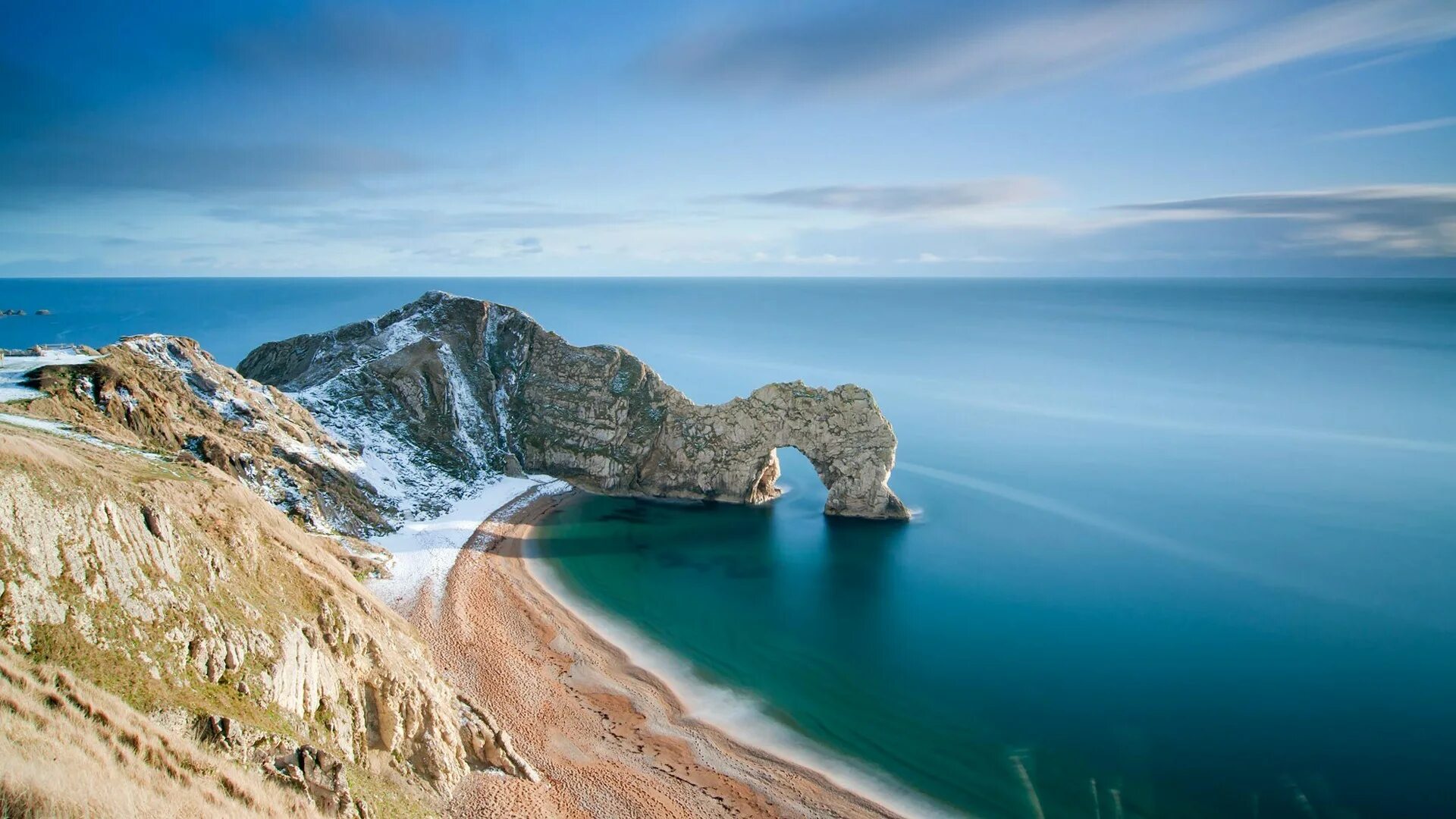 Широкие обои на стол. Дердл-дор, Дорсет, Англия. Скала Дердл-дор (Durdle Door) Англия. Морской заповедник Саут-Уотер-Кей,. Арка Дердл дор Англия.