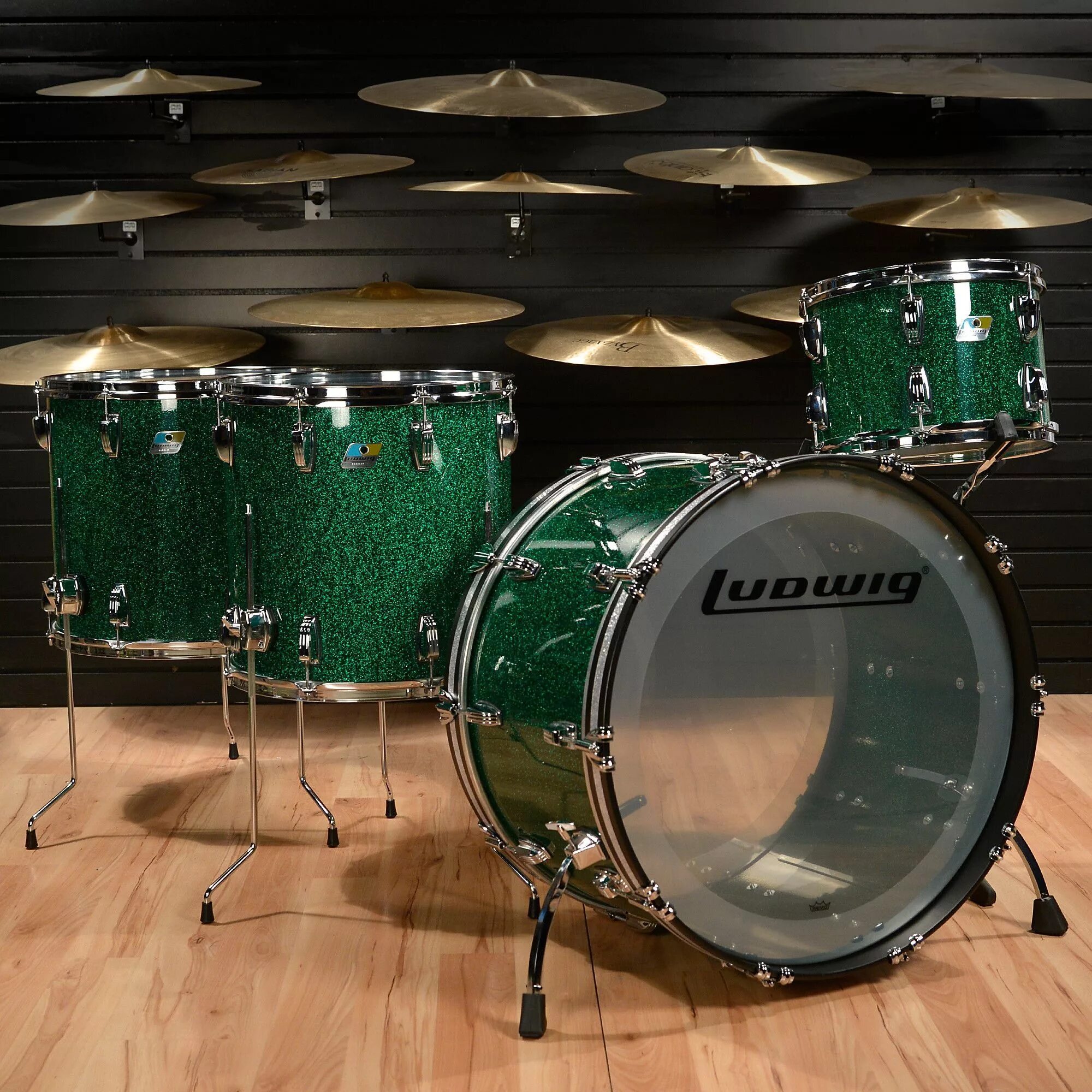 Many bass. Ludwig Vistalite. Ludwig 125 Drums. Ludwig Drums Green.