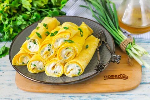 Яичные рулетики с начинкой на праздничный