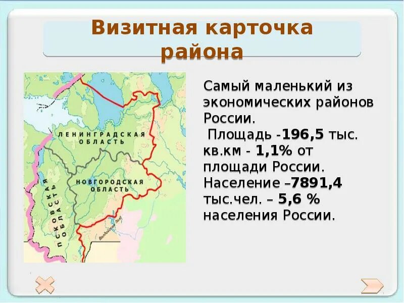 Самая маленькая область рф. Площадь Северо Западного экономического района России. Визитная карточка центральной России. Визитная карточка центрального экономического района России. Визитные карточки экономических районов России.