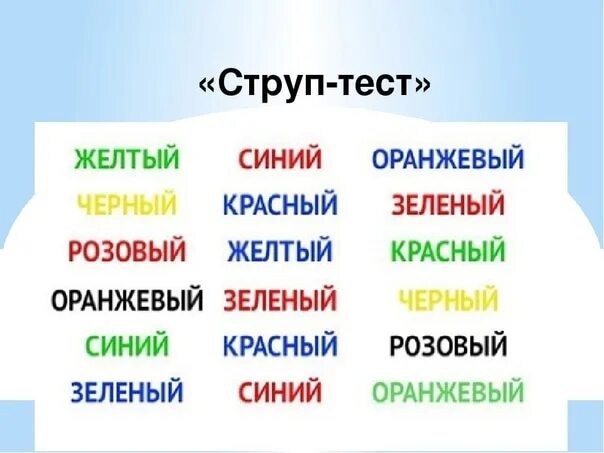 Методика назови цвет. Карточки струпа. Методика назови цвет. Таблица струпа. Красный синий голубой выбирай себе любой.