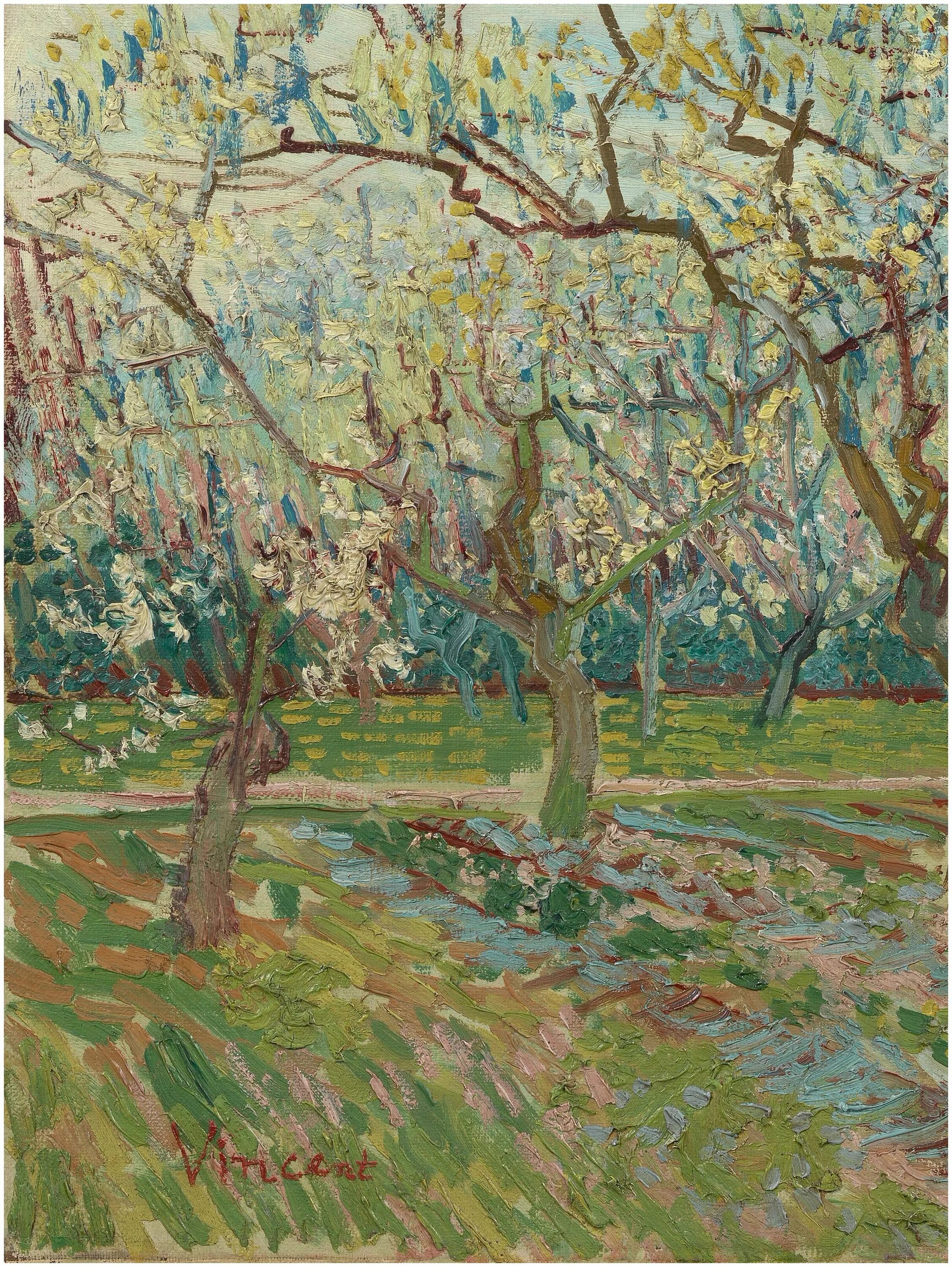 цветущие деревья в арле. винсент ван гог «цветущий сад с тополями». художник винсент ван гог. ван гог цветущие сады. ван гог цветущие сады.