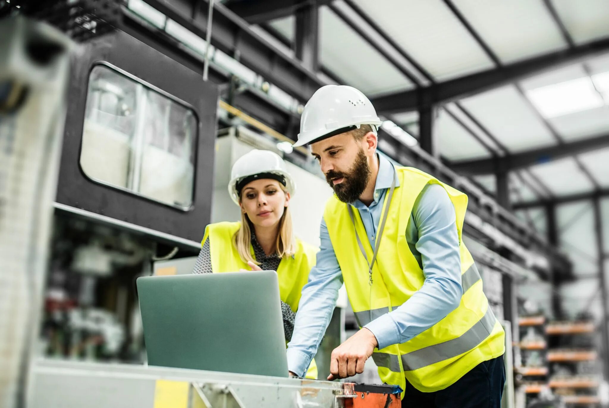 Working at factory