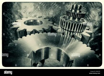 Vintage gears and cogs Stock Photo - Alamy