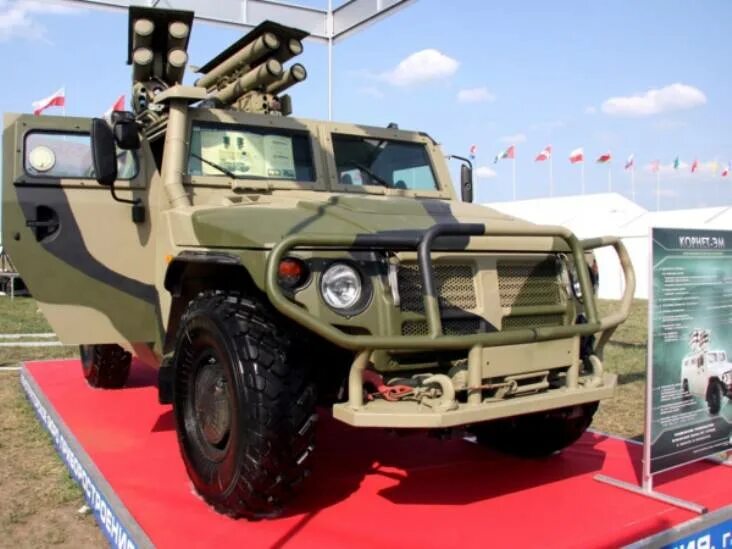A combat robot based on the Tiger car with the Kornet ATGM