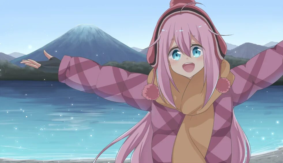 Yuru camp. Nadeshiko Kagamihara. Yuru Camp Nadeshiko. Надешико-но-Сато.