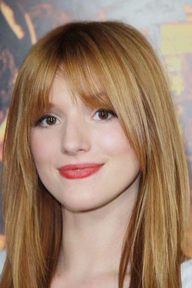 Bella Thorne Colors hair. Parted bangs