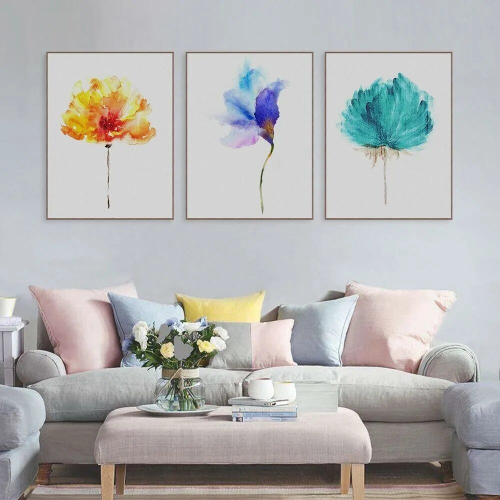 Интернет-магазин Hand Painted Abstract White Floral Picture Wall Flower Oil Pain