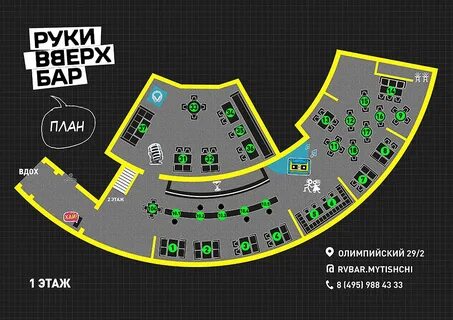 Руки вверх бары на карте