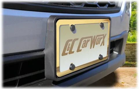 Front License Plate Stainless Steel with 4 Holes and Screw Caps Custom.